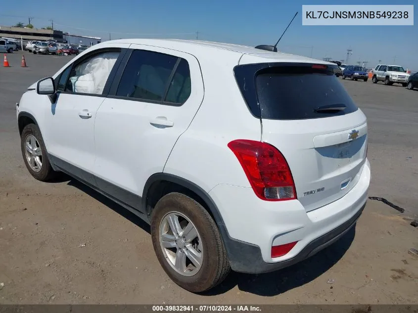 KL7CJNSM3NB549238 2022 Chevrolet Trax Awd Ls