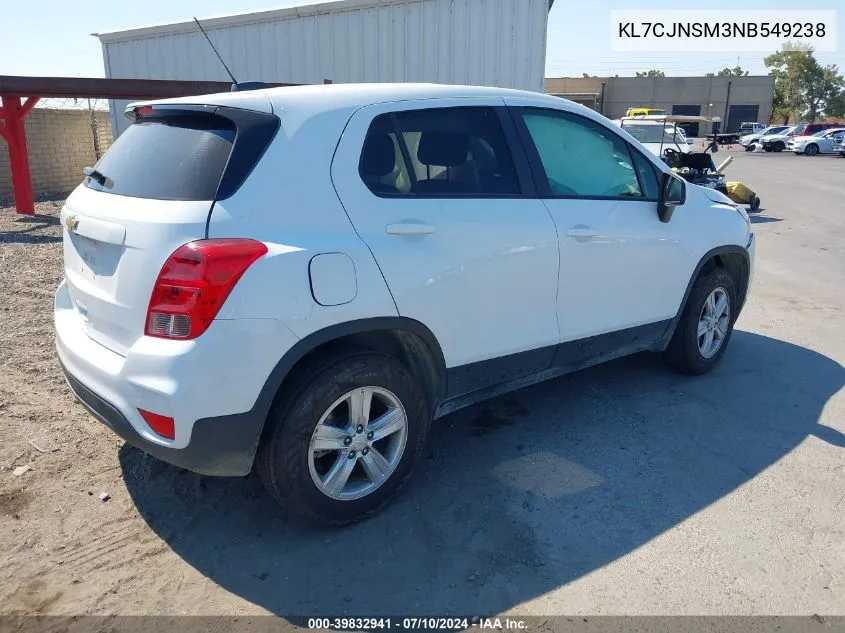 KL7CJNSM3NB549238 2022 Chevrolet Trax Awd Ls