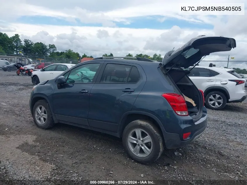 KL7CJPSM5NB540505 2022 Chevrolet Trax Awd Lt