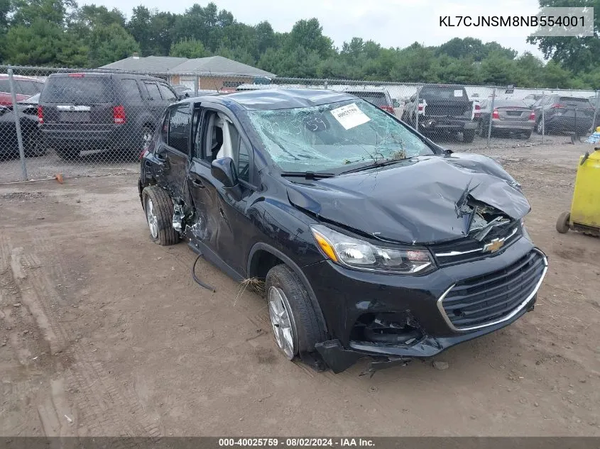 KL7CJNSM8NB554001 2022 Chevrolet Trax Awd Ls