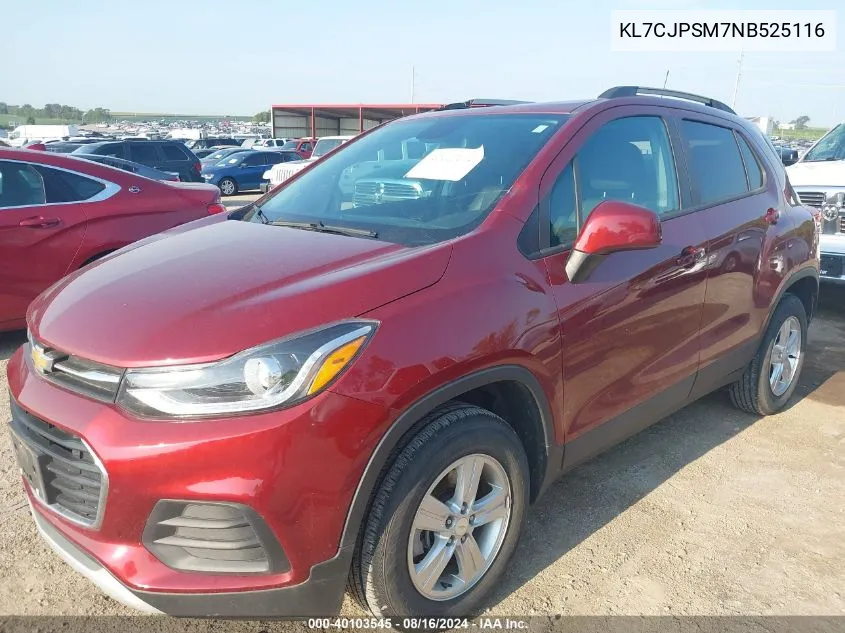 KL7CJPSM7NB525116 2022 Chevrolet Trax Awd Lt