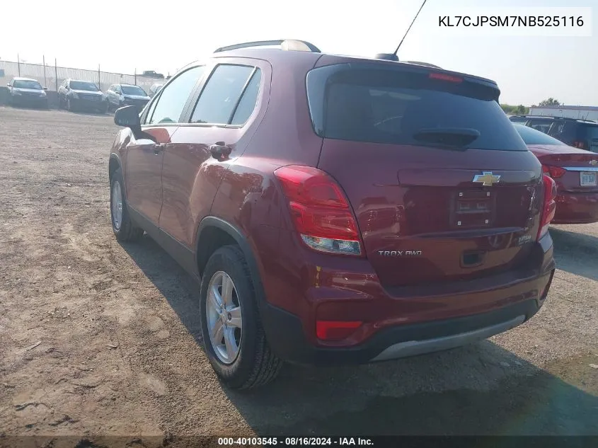 KL7CJPSM7NB525116 2022 Chevrolet Trax Awd Lt