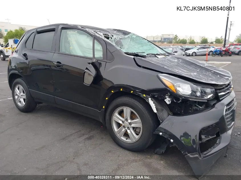 KL7CJKSM5NB540801 2022 Chevrolet Trax Fwd Ls