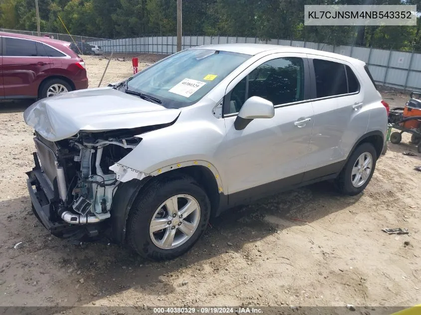 2022 Chevrolet Trax Awd Ls VIN: KL7CJNSM4NB543352 Lot: 40380329