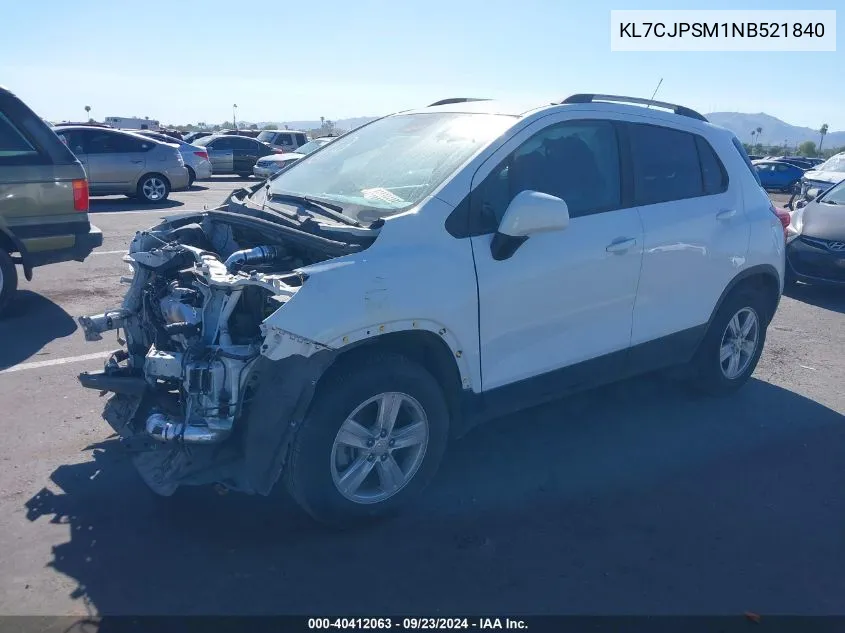 KL7CJPSM1NB521840 2022 Chevrolet Trax Awd Lt