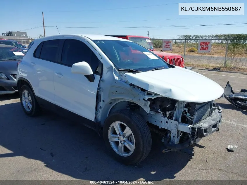 2022 Chevrolet Trax Fwd Ls VIN: KL7CJKSM6NB550687 Lot: 40463524