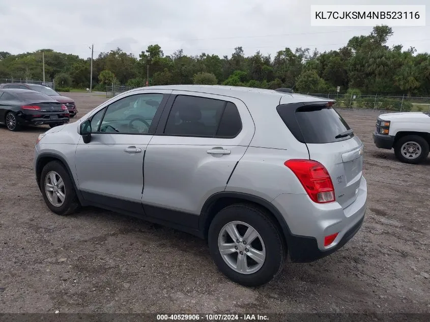 2022 Chevrolet Trax Fwd Ls VIN: KL7CJKSM4NB523116 Lot: 40529906