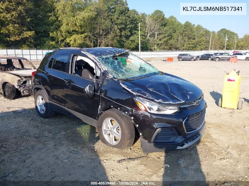 2022 Chevrolet Trax Fwd Lt VIN: KL7CJLSM6NB517341 Lot: 40539460