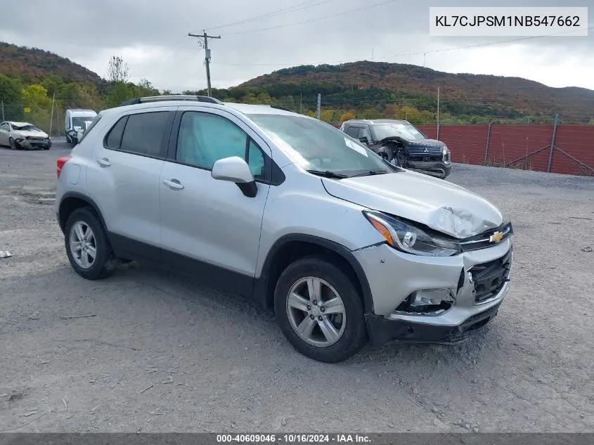 2022 Chevrolet Trax Awd Lt VIN: KL7CJPSM1NB547662 Lot: 40609046