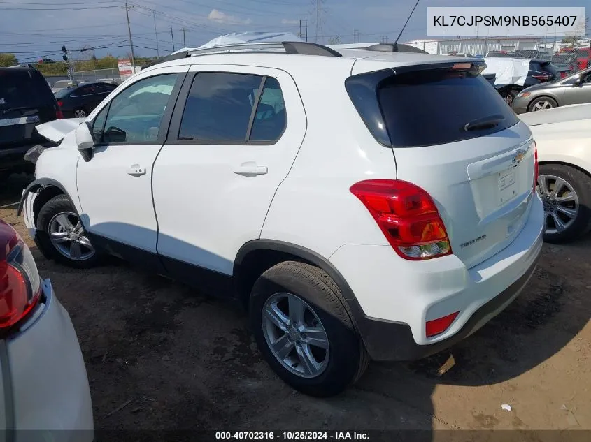 2022 Chevrolet Trax Awd Lt VIN: KL7CJPSM9NB565407 Lot: 40702316