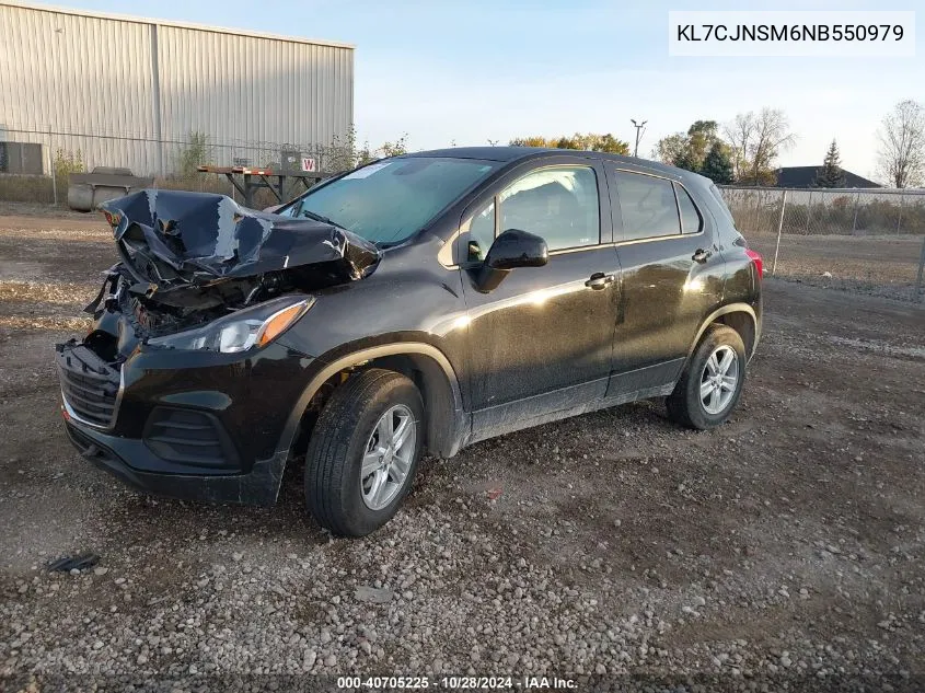 2022 Chevrolet Trax Awd Ls VIN: KL7CJNSM6NB550979 Lot: 40705225