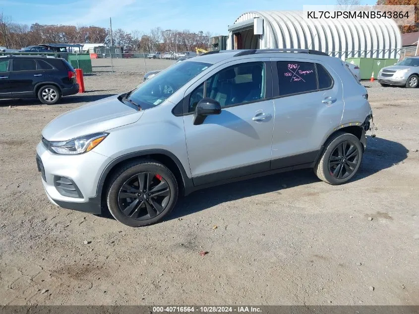 2022 Chevrolet Trax Awd Lt VIN: KL7CJPSM4NB543864 Lot: 40716564