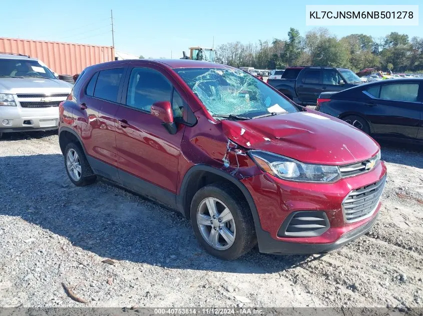 2022 Chevrolet Trax Awd Ls VIN: KL7CJNSM6NB501278 Lot: 40753814