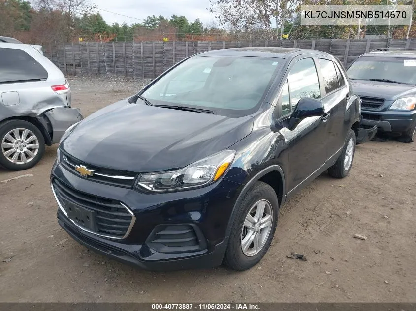 KL7CJNSM5NB514670 2022 Chevrolet Trax Awd Ls