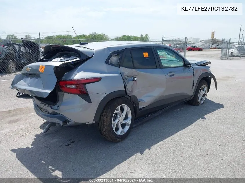 2024 Chevrolet Trax Fwd Sp VIN: KL77LFE27RC132782 Lot: 39213061