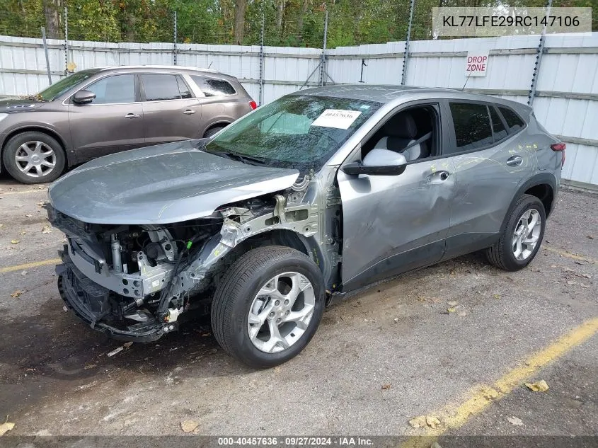 2024 Chevrolet Trax Fwd Sp VIN: KL77LFE29RC147106 Lot: 40457636