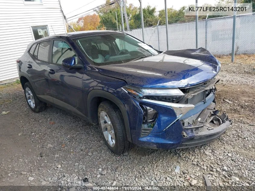 2024 Chevrolet Trax Fwd Sp VIN: KL77LFE25RC143201 Lot: 40746604