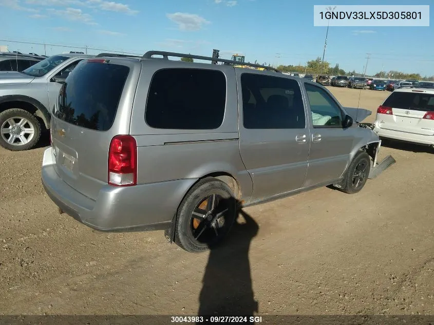 2005 Chevrolet Uplander Lt VIN: 1GNDV33LX5D305801 Lot: 30043983