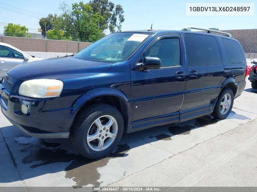 1GBDV13LX6D248597 2006 Chevrolet Uplander Lt