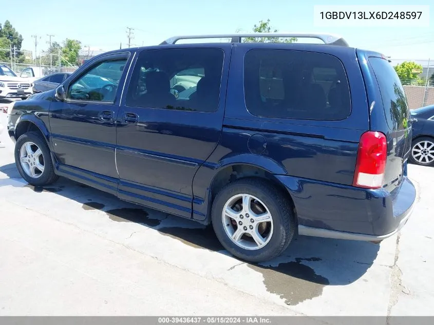 2006 Chevrolet Uplander Lt VIN: 1GBDV13LX6D248597 Lot: 39436437