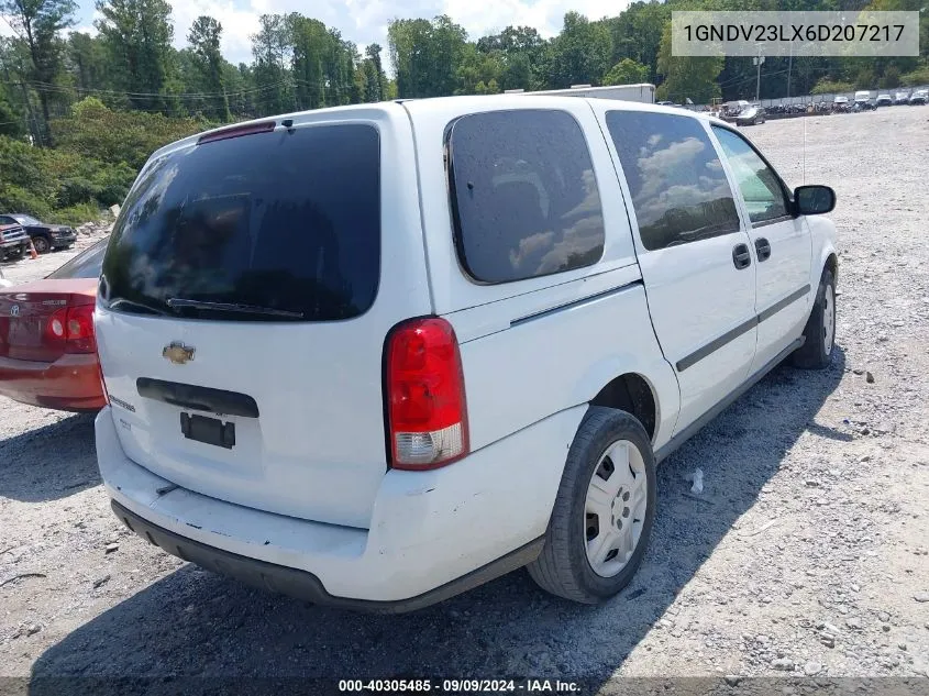 2006 Chevrolet Uplander Ls VIN: 1GNDV23LX6D207217 Lot: 40305485