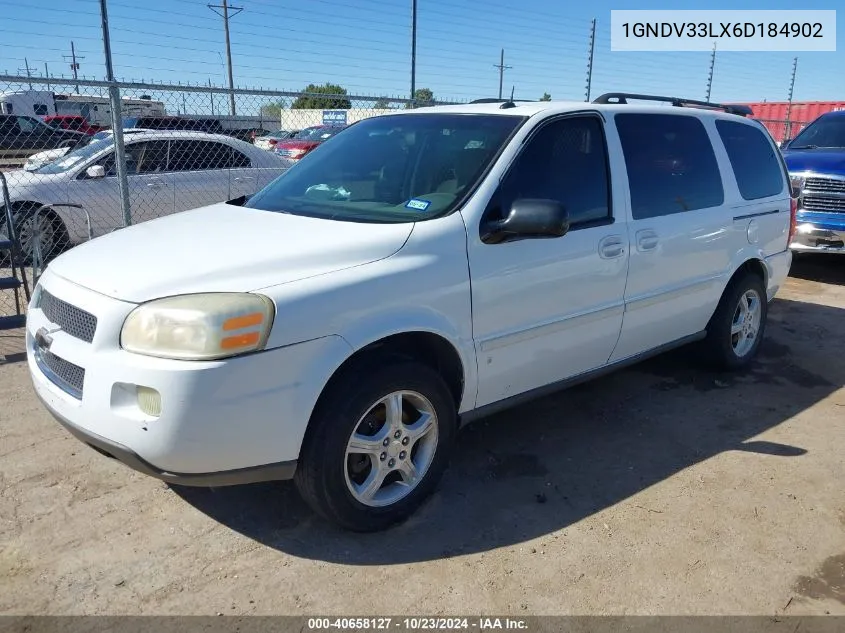 2006 Chevrolet Uplander Lt VIN: 1GNDV33LX6D184902 Lot: 40658127