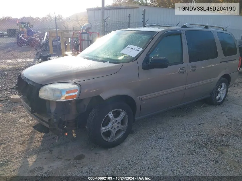 2006 Chevrolet Uplander Lt VIN: 1GNDV33L46D204190 Lot: 40662109