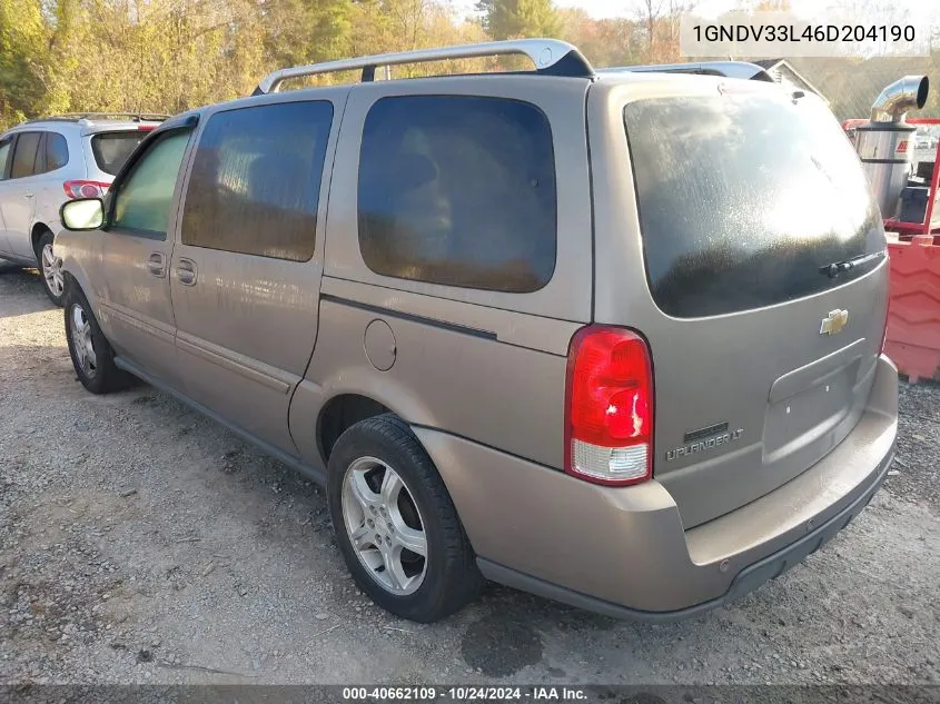 2006 Chevrolet Uplander Lt VIN: 1GNDV33L46D204190 Lot: 40662109