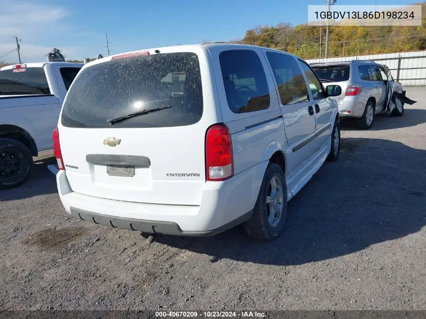 2006 Chevrolet Uplander Ls VIN: 1GBDV13L86D198234 Lot: 40670209