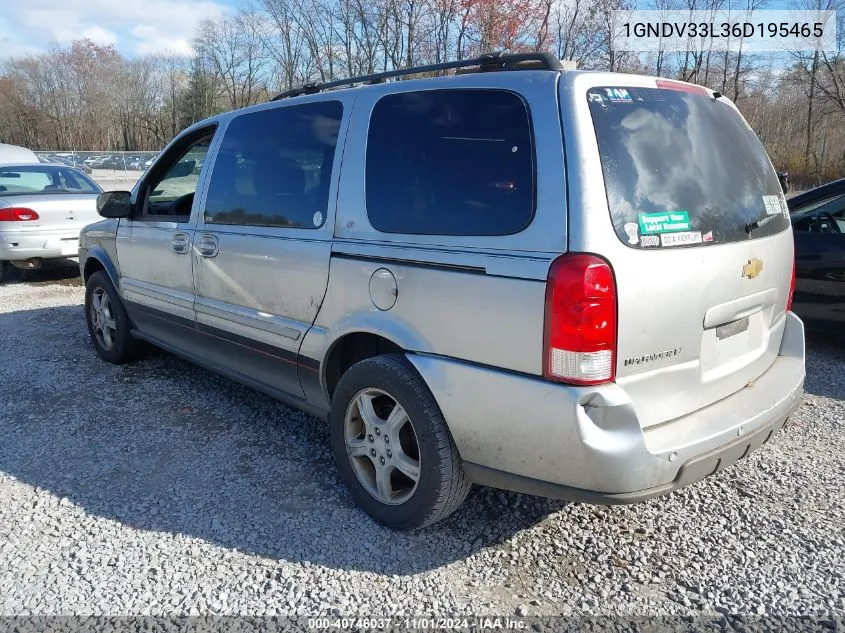 2006 Chevrolet Uplander Lt VIN: 1GNDV33L36D195465 Lot: 40746037