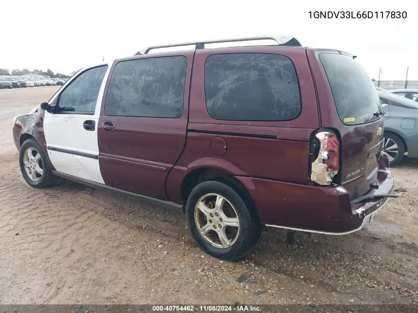 2006 Chevrolet Uplander Lt VIN: 1GNDV33L66D117830 Lot: 40754462