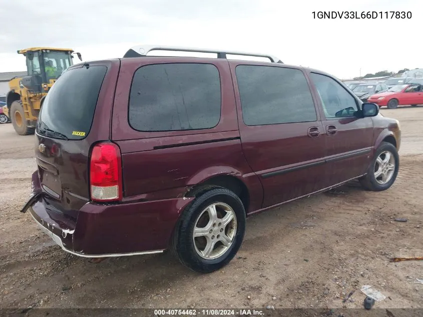 2006 Chevrolet Uplander Lt VIN: 1GNDV33L66D117830 Lot: 40754462