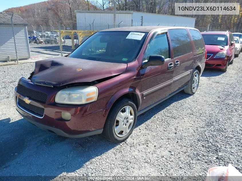 2006 Chevrolet Uplander Ls VIN: 1GNDV23LX6D114634 Lot: 40840040