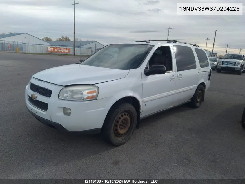 2007 Chevrolet Uplander VIN: 1GNDV33W37D204225 Lot: 12119188