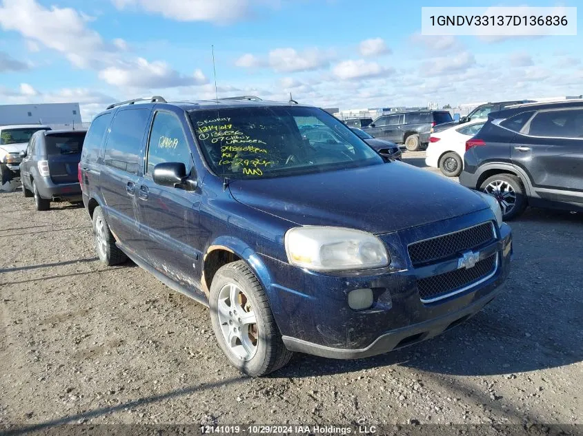 2007 Chevrolet Uplander VIN: 1GNDV33137D136836 Lot: 12141019