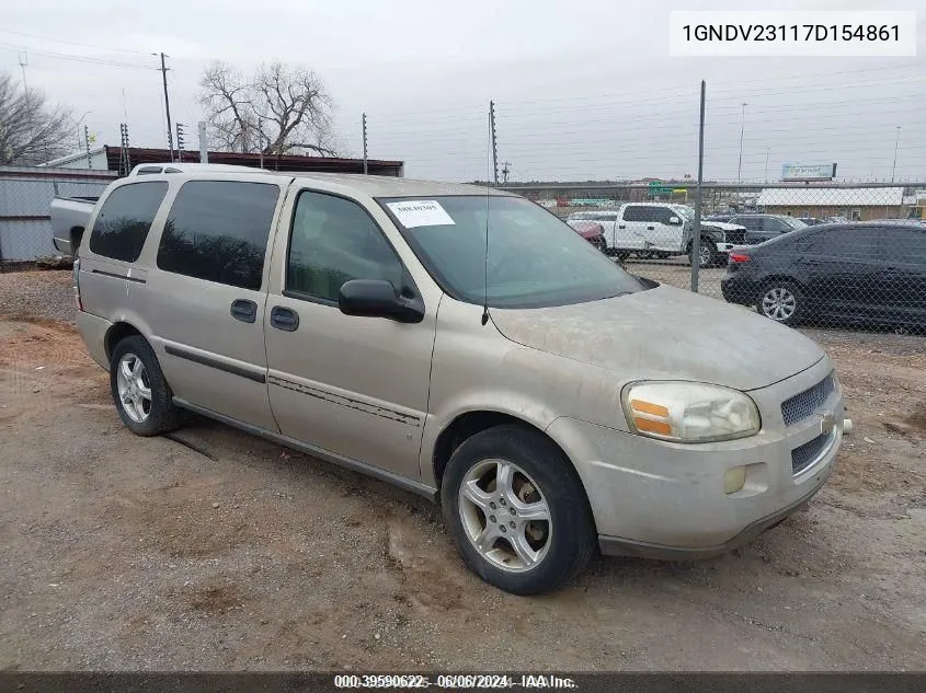 2007 Chevrolet Uplander Ls VIN: 1GNDV23117D154861 Lot: 39590622