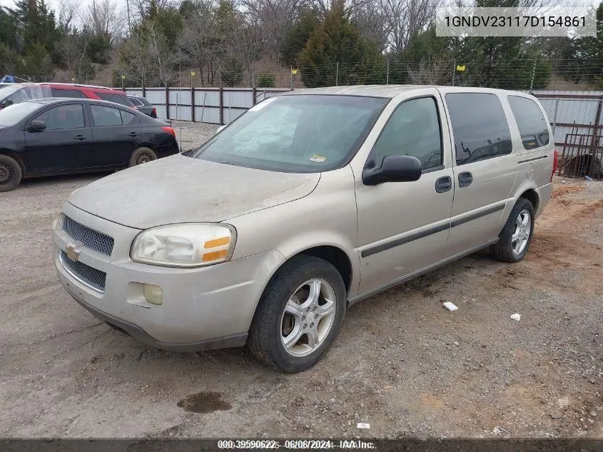 2007 Chevrolet Uplander Ls VIN: 1GNDV23117D154861 Lot: 39590622