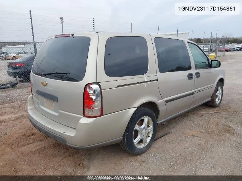 2007 Chevrolet Uplander Ls VIN: 1GNDV23117D154861 Lot: 39590622