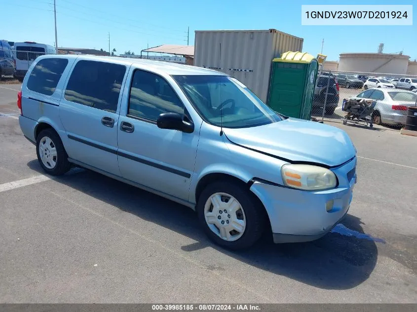 2007 Chevrolet Uplander Ls VIN: 1GNDV23W07D201924 Lot: 39985185