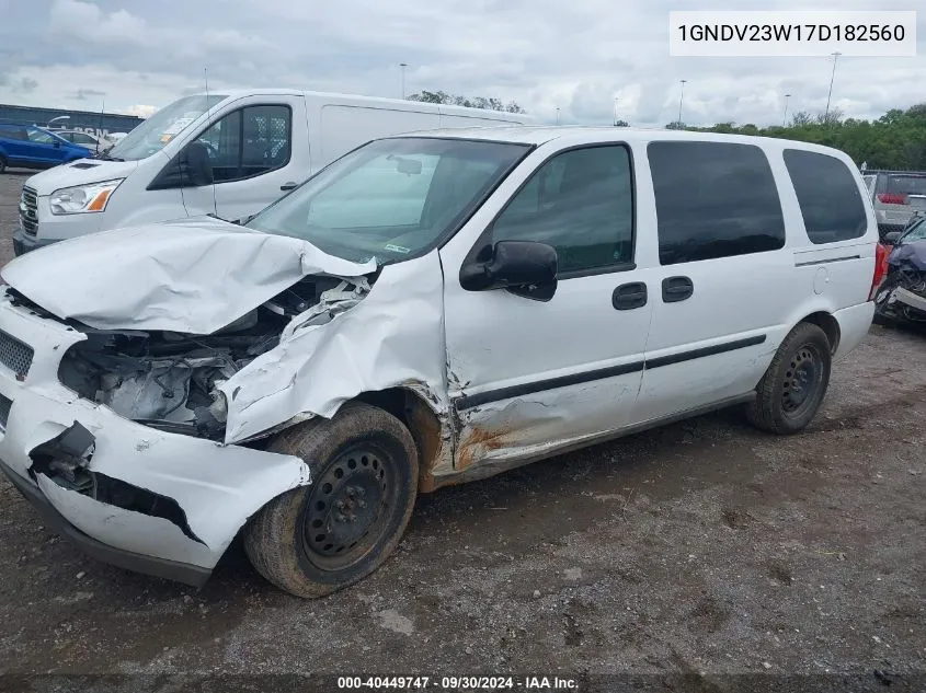 2007 Chevrolet Uplander Ls VIN: 1GNDV23W17D182560 Lot: 40449747