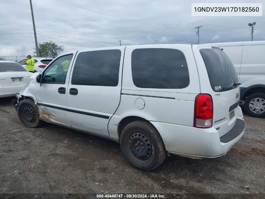 2007 Chevrolet Uplander Ls VIN: 1GNDV23W17D182560 Lot: 40449747