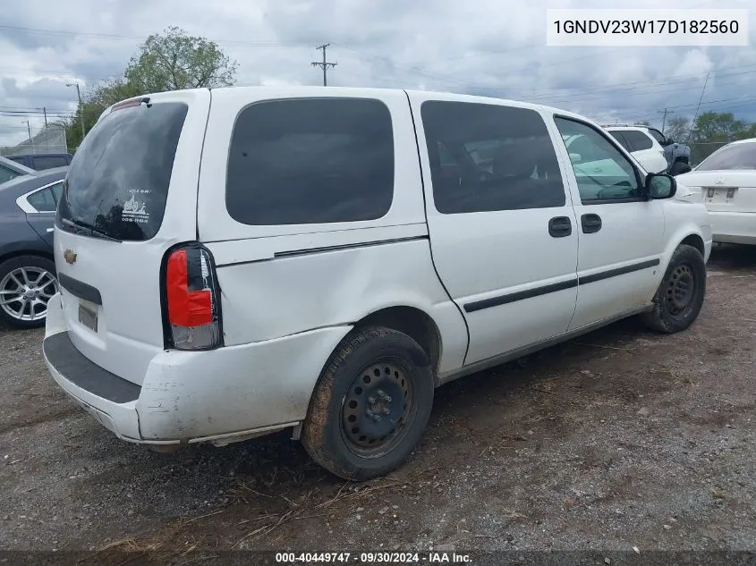 2007 Chevrolet Uplander Ls VIN: 1GNDV23W17D182560 Lot: 40449747