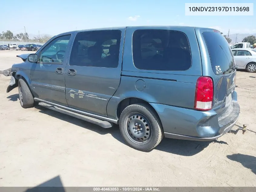 2007 Chevrolet Uplander Ls VIN: 1GNDV23197D113698 Lot: 40463053