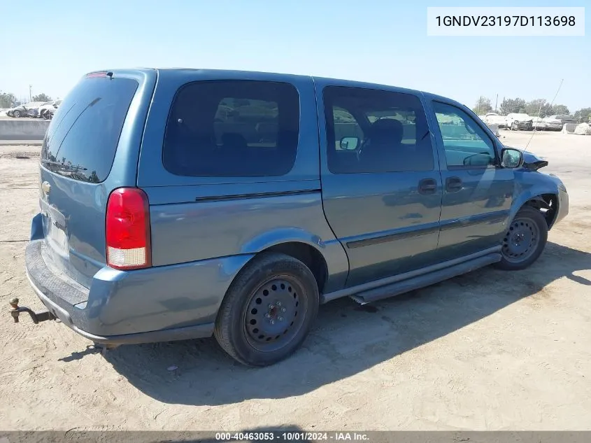 2007 Chevrolet Uplander Ls VIN: 1GNDV23197D113698 Lot: 40463053