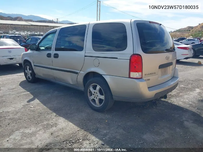 2007 Chevrolet Uplander Ls VIN: 1GNDV23W57D180035 Lot: 40580551