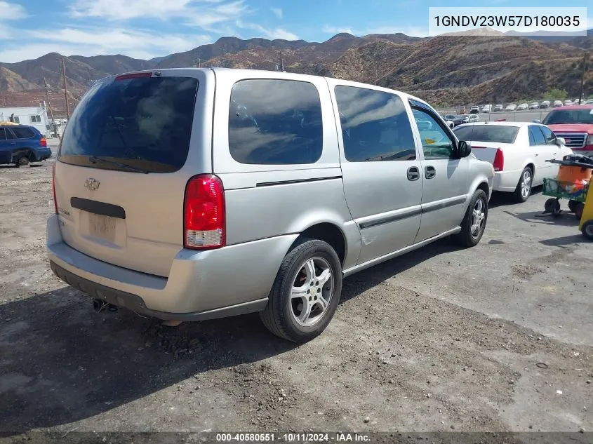 2007 Chevrolet Uplander Ls VIN: 1GNDV23W57D180035 Lot: 40580551