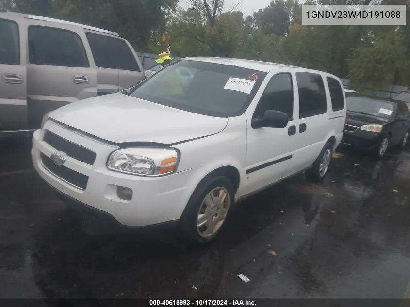 2007 Chevrolet Uplander VIN: 1GNDV23W4D191088 Lot: 40618993