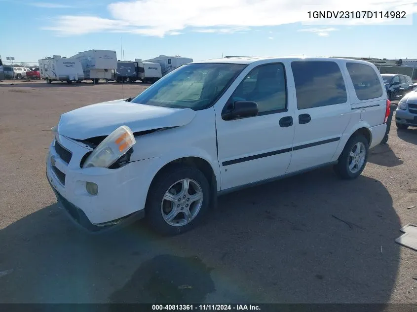 2007 Chevrolet Uplander Ls VIN: 1GNDV23107D114982 Lot: 40813361