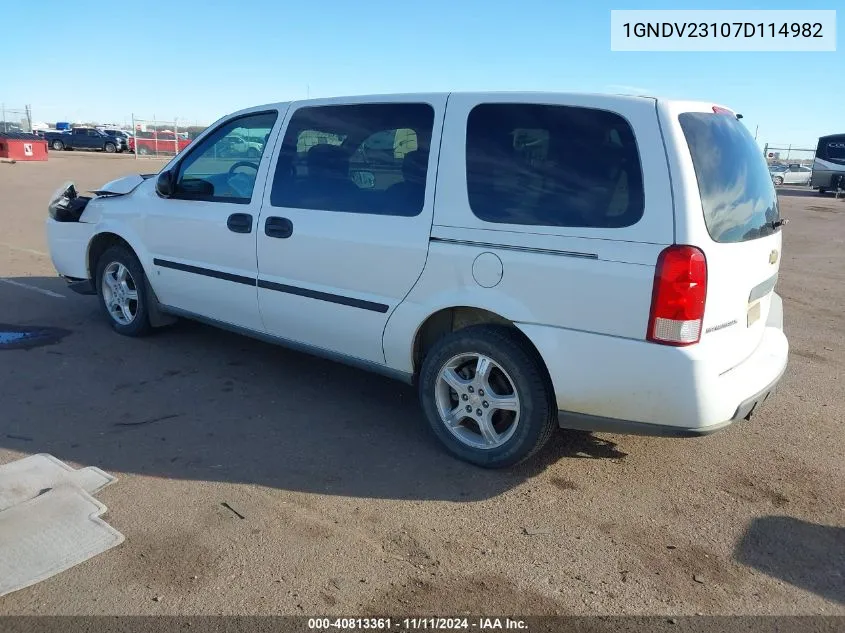 2007 Chevrolet Uplander Ls VIN: 1GNDV23107D114982 Lot: 40813361