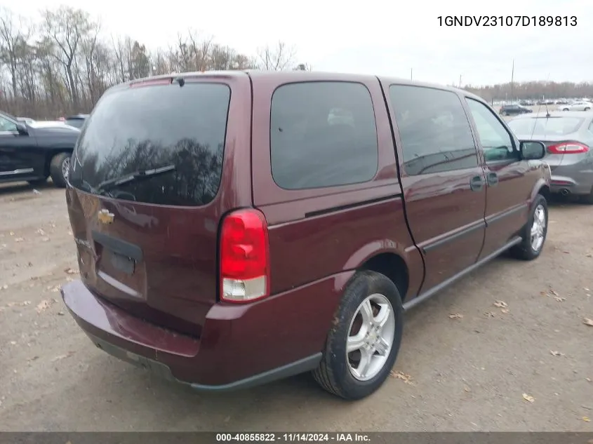 2007 Chevrolet Uplander Ls VIN: 1GNDV23107D189813 Lot: 40855822